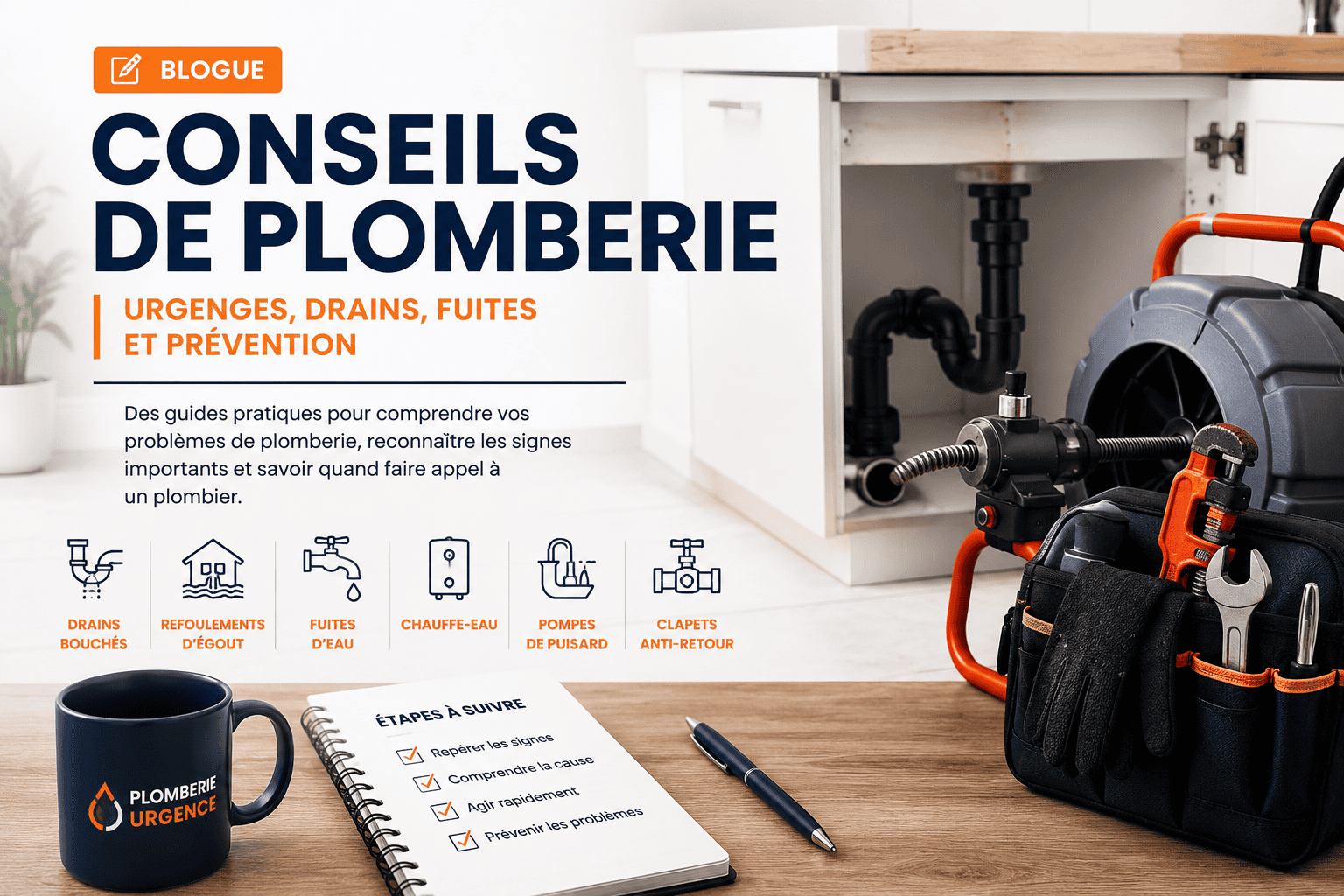 Blogue plomberie – conseils, drains, fuites et urgences Blogue de conseils sur les drains bouchés, les fuites d’eau et les urgences de plomberie